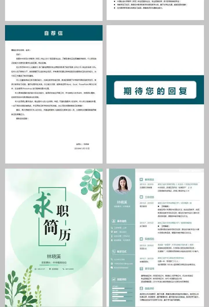 图片[19]-25款中小学教师简历模板【可修改编辑】-师范学生应届毕业生幼小初中高中老师求职简历【电商热销725】-暗冰资源网