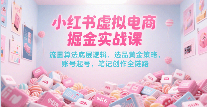 图片[1]-2025小红书虚拟电商全套实战课，小红书虚拟店铺必学课程-流量+选品黄+ 起号+笔记创作全链路-暗冰资源网