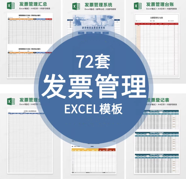 图片[1]-72套发票管理Excel模版-财务发票管理系统excel表格发票登记开票统计明细表【电商热销891】-暗冰资源网