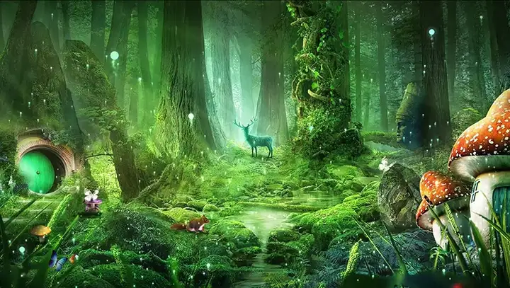 图片[3]-120款卡通森林背景视频-梦幻神秘卡通森林树儿童话剧表演出晚会仙境舞台LED背景视频素材【电商热销613】-暗冰资源网